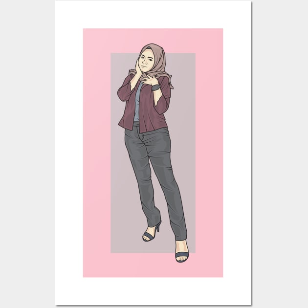 Girl In Maroon Jacket Wall Art by crissbahari